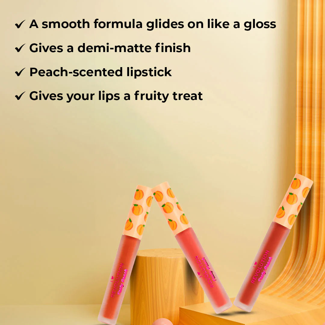 I Heart Revolution Tasty Peach Soft Peach Liquid Lipstick Melba I Heart Revolution Tasty Peach Soft Peach Liquid Lipstick Melba
