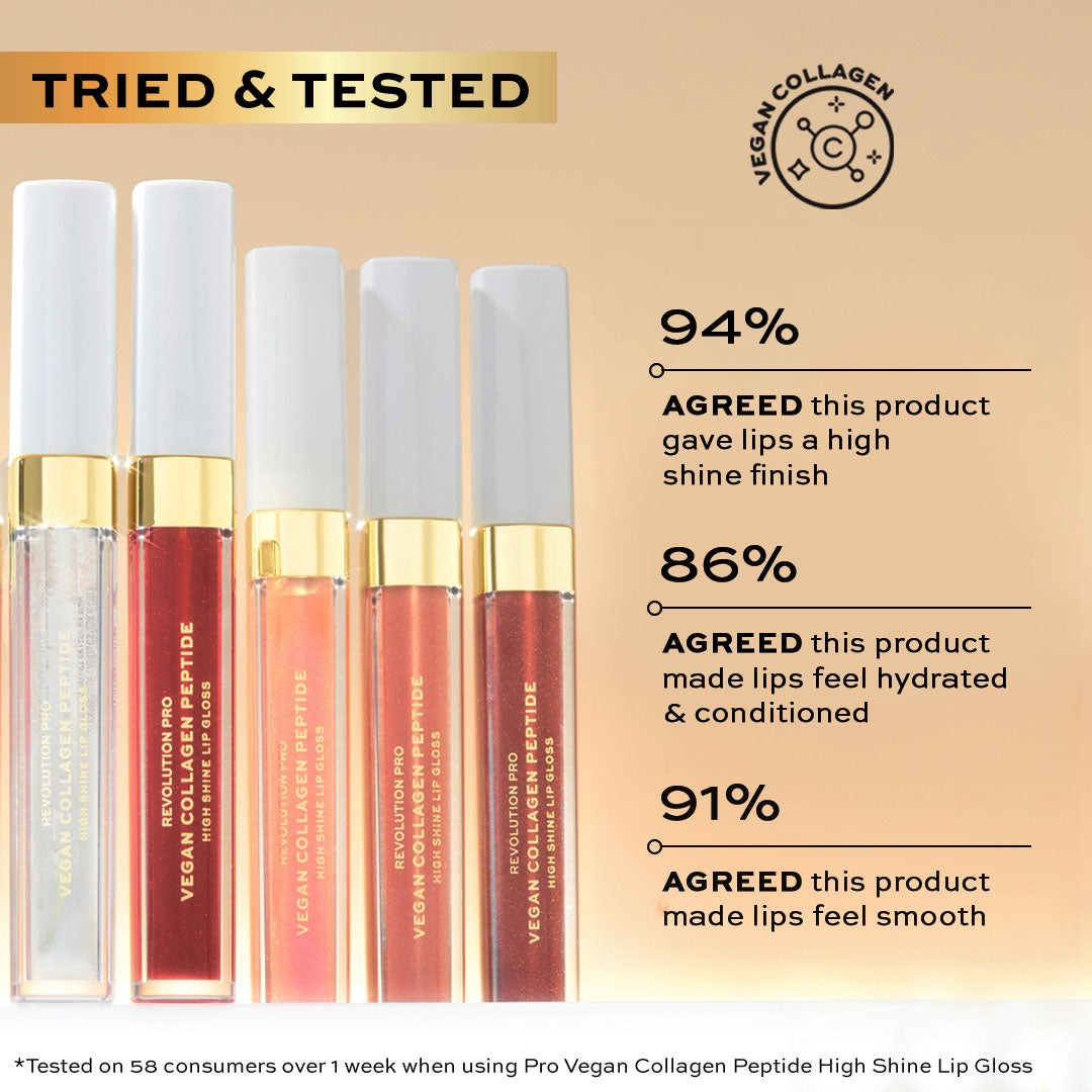 Revolution Pro Vegan Collagen Peptide High Shine Lip Gloss Revolution Pro Vegan Collagen Peptide High Shine Lip Gloss