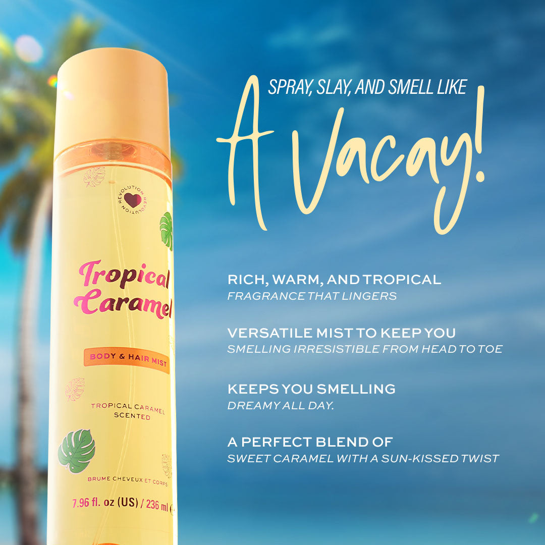 I Heart Revolution Hair & Body Mist – Blossom Bloom & Tropical Caramel I Heart Revolution Hair & Body Mist – Blossom Bloom & Tropical Caramel