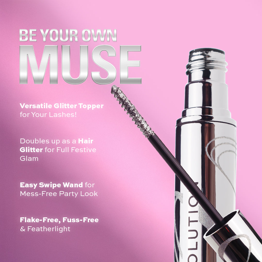Revolution Metallic Muse Silver Glitter Top Coat Mascara