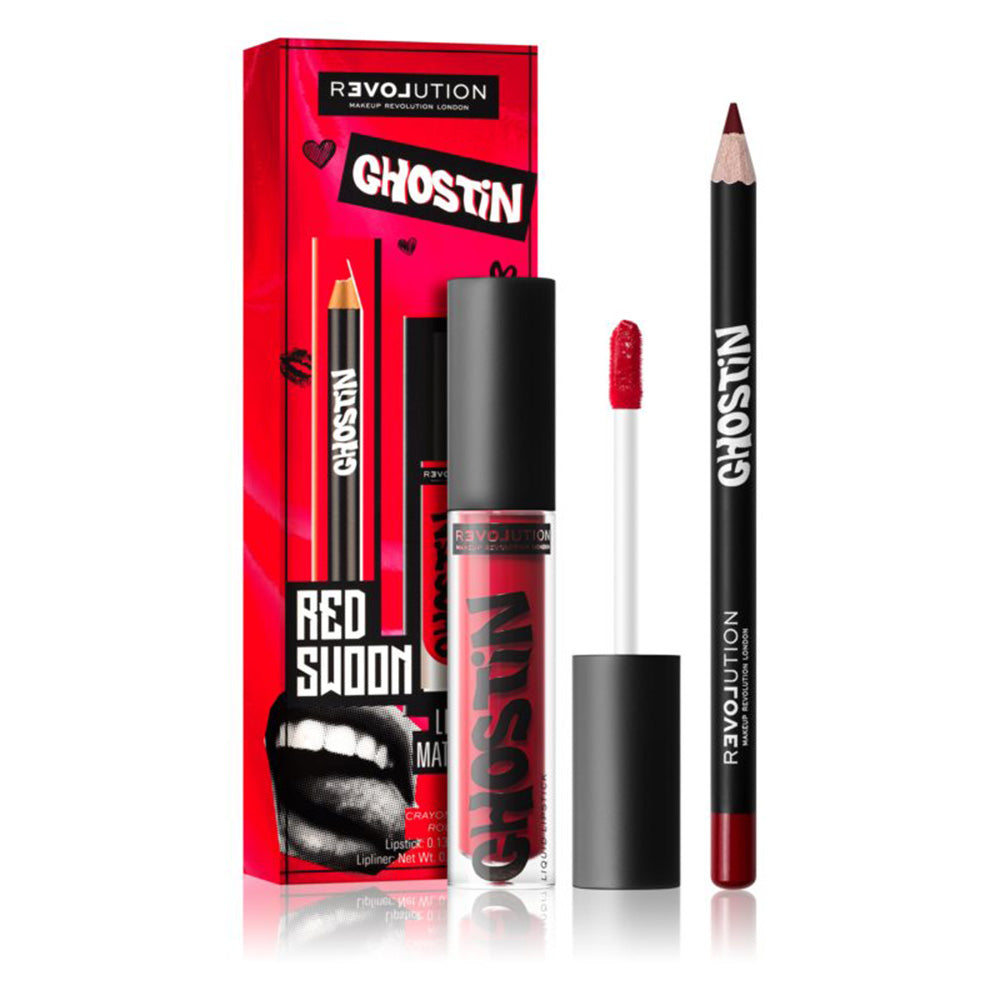 Relove By Revolution Ghostin Lip Kit Red Matte Swoon
