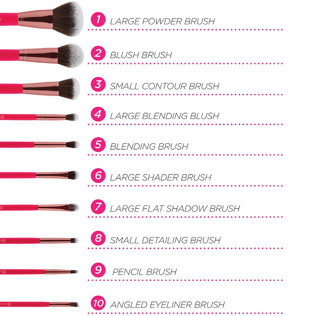 BH Bombshell Beauty - 10 Piece Brush Set